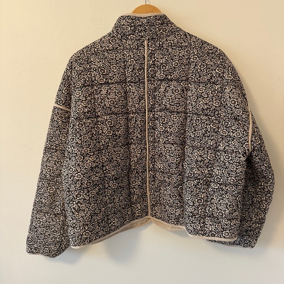 Entro Floral Cotton Quilted Jacket with Patch Pockets | Size Medium - Picture 6 of 10